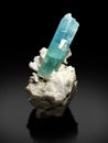 Very beautiful blue Aquamarine var Beryl crystal specimen from skardu Pakistan Royalty Free Stock Photo