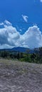 Very beautiful clouds above the peak of Mount Cisarua Bogor Indonesia