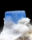 very beautiful deep blue Aquamarine mineral specimen skardu pakistan Royalty Free Stock Photo