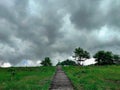 Very beautiful green nature with cloud sky Royalty Free Stock Photo