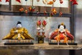 Very beautiful Hina dolls decorating the platform.