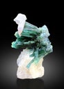very beautiful indicolite tourmaline blue tourmaline elbaite mineral specimen from skardu Pakistan Royalty Free Stock Photo