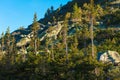 Very beautiful mountain landscape. A panoramic view from the mountain pass in Siberia Royalty Free Stock Photo