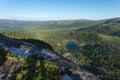 Very beautiful mountain landscape. A panoramic view from the mountain pass in Siberia