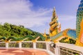 A very beautiful Naga a very great serpent statue surrounding the pagoda at Doi Thepnimit temple on Patong hilltop Royalty Free Stock Photo
