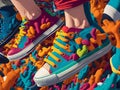 Very beautiful pair of colorful shoes