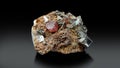 Very beautiful PINK APATITE  WITH blue Aquamarine var Beryl crystal with MUSCOVITE   specimen from SHIGAR Pakistan Royalty Free Stock Photo