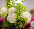 Very beautiful pink peonies made in a bouquet Royalty Free Stock Photo