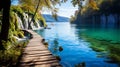 Very beautiful Plitvice Lake with waterfalls Royalty Free Stock Photo