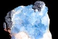 Very beautiful and rare blue Fluorite with Sphalerite