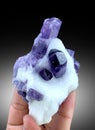 very beautiful rare purple scapolite on matrix mineral specimen from badakhshan afghanistan