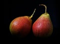 Very beautiful ripe pear on a black background Royalty Free Stock Photo