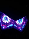 very beautiful robot eyes with colorful lights