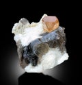 very beautiful sherry color topaz with smokey quartz specimen from skardu pakistan