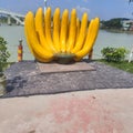 A very beautiful statue scenery of the banana
