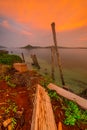 Very beautiful sunrise on log pound beach Royalty Free Stock Photo