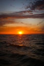 Very beautiful sunset. Sun, sky, beach, sea. View of the sunset or sunrise, beautiful natural panorama. Royalty Free Stock Photo