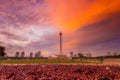 A very beautiful sunset view at the Monas Monument, Jakarta, Indonesia Royalty Free Stock Photo