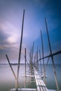 Very beautiful Sunset view at Tanjung Kait Beach, Tangerang, Banten, Indonesia Royalty Free Stock Photo