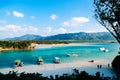 White sand beach crystal clear turquoise water at Kabira Bay, Is Royalty Free Stock Photo