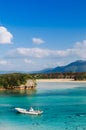 White sand beach crystal clear turquoise water at Kabira Bay, Is Royalty Free Stock Photo