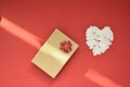 Very beautiful Valentine's gifts, on a red background