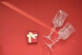 Very beautiful Valentine's gifts, on a red background