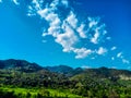 Very beautiful view of mountain and blue sky with clouds Royalty Free Stock Photo