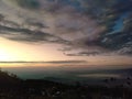 Very beautiful view of the sky and clouds from the top of the peak