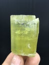 very beautiful Yellow heliodor var beryl crystal mineral specimen from Skardu Pakistan Royalty Free Stock Photo