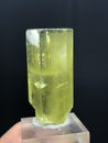 very beautiful Yellow heliodor var beryl crystal mineral specimen from Skardu Pakistan Royalty Free Stock Photo