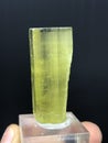 very beautiful Yellow heliodor var beryl crystal mineral specimen from Skardu Pakistan Royalty Free Stock Photo