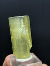 very beautiful Yellow heliodor var beryl crystal mineral specimen from Skardu Pakistan Royalty Free Stock Photo