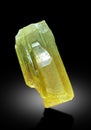 very beautiful yellow heliodor var beryl crystal from Skardu pAKISTAN Royalty Free Stock Photo