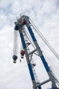 Very big crane in rotterdam harbor Royalty Free Stock Photo