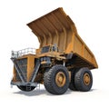 Very big dump-body truck on white. 3D illustration Royalty Free Stock Photo