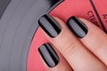 Very black nails Royalty Free Stock Photo