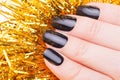 Very black nails Royalty Free Stock Photo