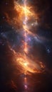 A very bright and colorful star field in space, AI