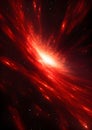 a very bright red object in the sky Dazzling Galactic Core in Crimson Red with Revolving patterns