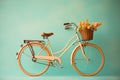 very classic Isolated vintage bycicle in pastel background