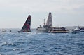 Very Close Racing Between Spectator Boats Volvo Ocean Race Alicante 2017