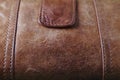 Very close up of brown leater purse Royalty Free Stock Photo