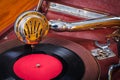 Very close up view on gramophone Royalty Free Stock Photo