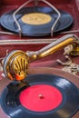 Very close up view on gramophone Royalty Free Stock Photo