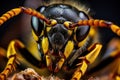 Very close wasp macro shot. Generative AI