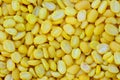 Very closeup of split yellow mung beans Royalty Free Stock Photo