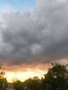 A very cloudy sky in the evening Royalty Free Stock Photo