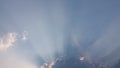 Very cloudy sky shine radiate Royalty Free Stock Photo