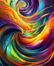 Very colorful abstract art design swirls